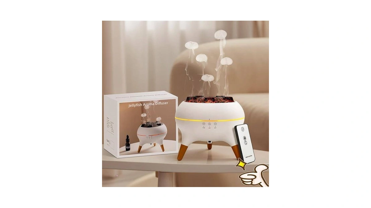 Jellyfish Diffuser, 0.66gal(250ml) Remote Control 7 Colors Led Lights, Easy