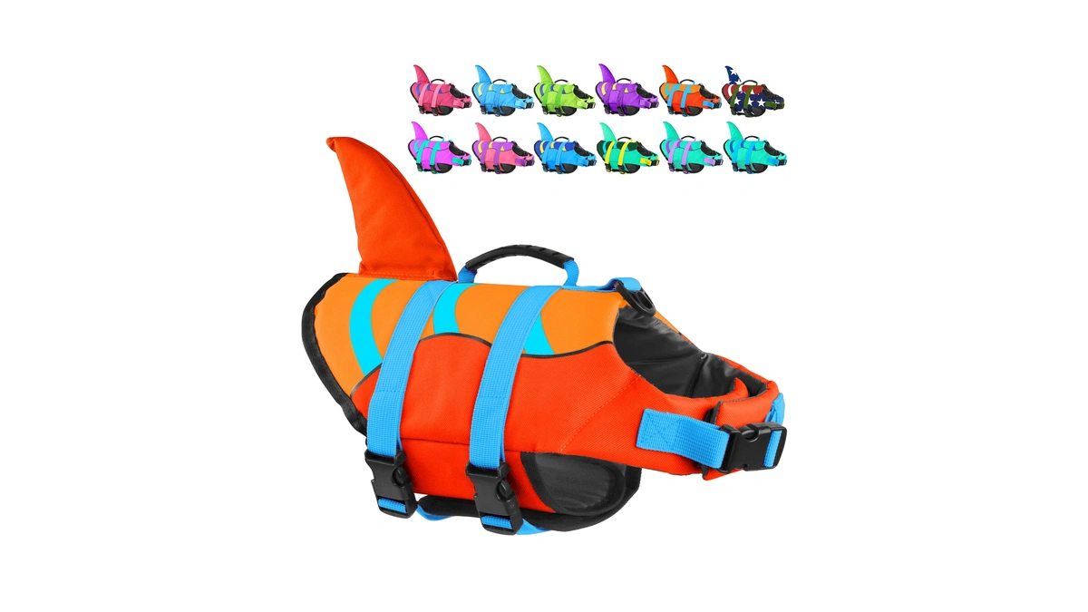 Fragralley Shark Dog Life Jacket, High Buoyancy With Tear-resistant Nylon,