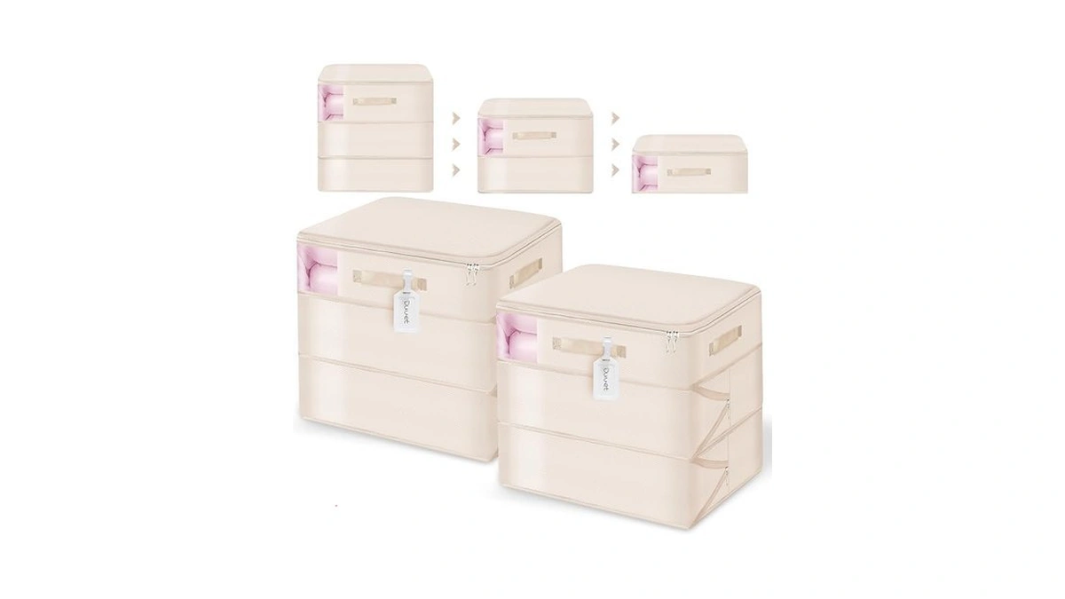 Comforter Storage Bag, Ultra Space Saving Compression Organizer Bags With