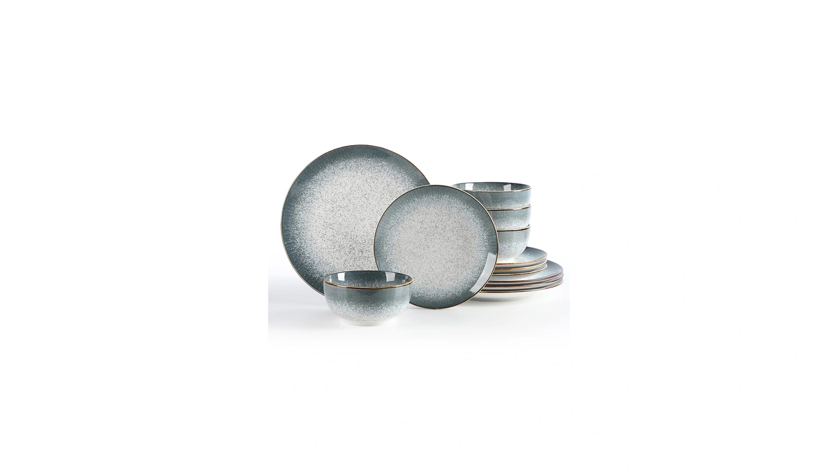 Sweejar Dinnerware Sets Service For 4, 12 Pcs Porcelain Plates