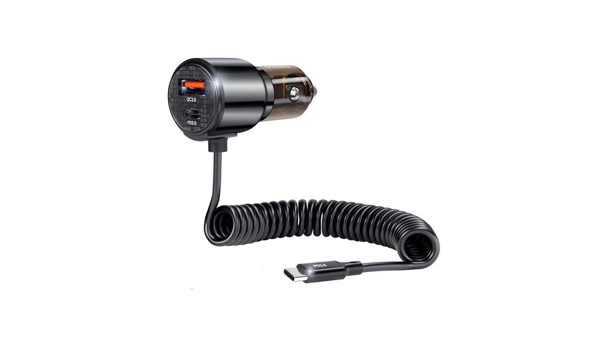 Faninso 110w Retractable Car Charger, 3βport Cigarette Lighter Adapter, 5.7