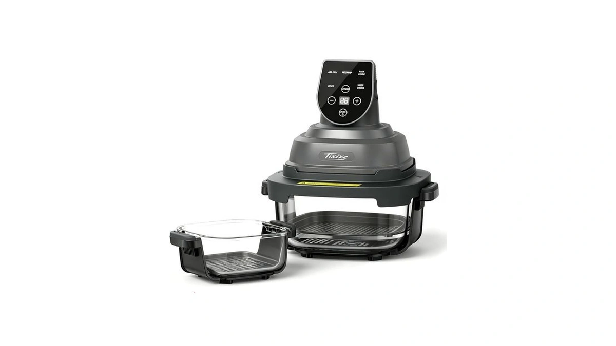 Tixixc 5-in-1 Glass Air Fryer For Healthy Oil-free Cooking, Portable