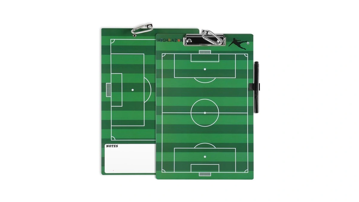 Highrazon Soccer Coaches Clipboard, White Double-sided Dry Erase Coach Clipboard,