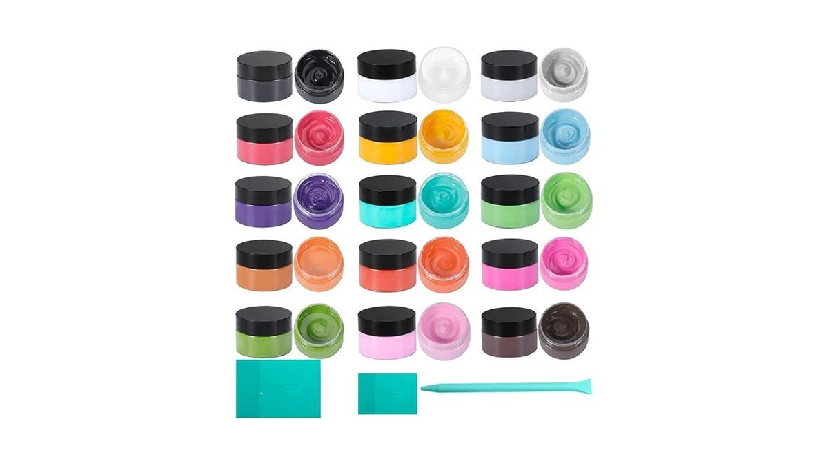 Boolooen 15-color Chalk Paste Paint Set With 3 Silicone Squeegees