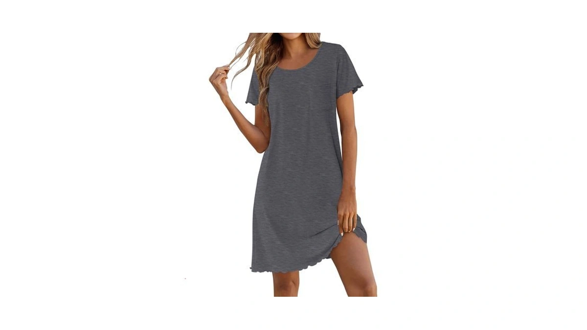 Ekouaer Sleep Shirts For Women Bamboo Viscose Nightgowns Soft Night