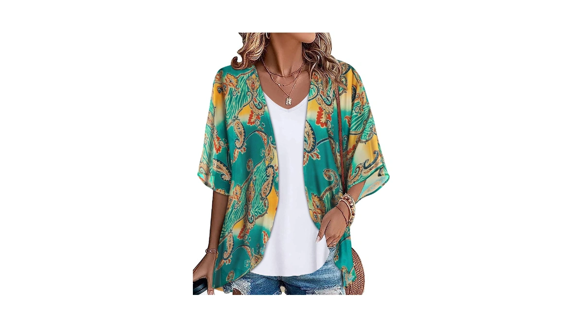 Kimonos For Women Beach Cover Ups Floral Cardigan Hawaiian Shirts