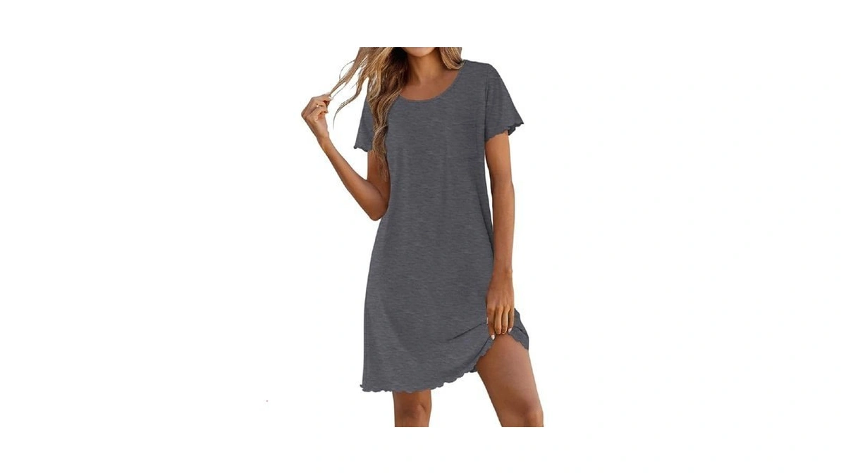 Ekouaer Sleep Shirts For Women Bamboo Viscose Nightgowns Soft Night
