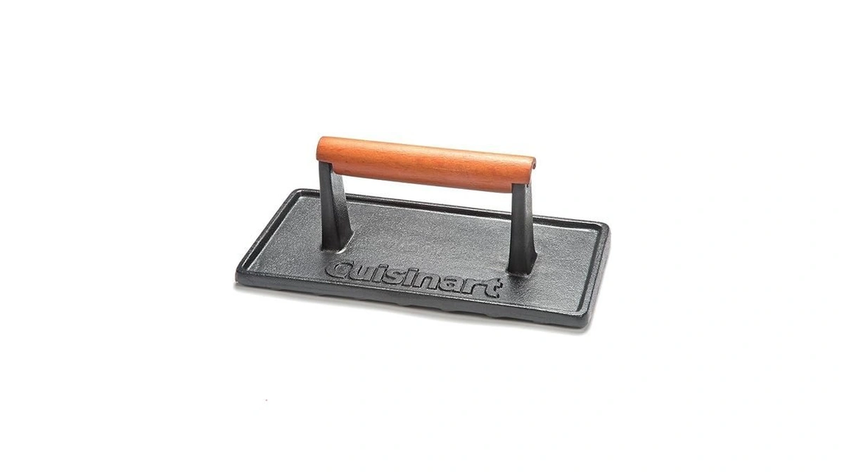 Cuisinart Cast Iron Grill Press With Wooden Handle, Heavy Duty