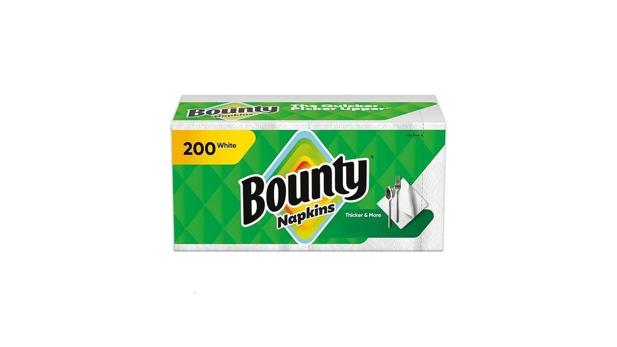 Bounty Paper Napkins, White, 200 Count, Packaging May Vary