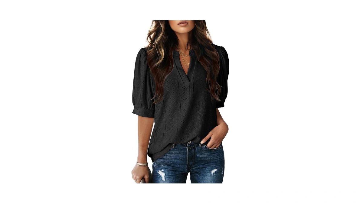Dokotoo Shirts For Women Short Sleeve Lace Tops For Women