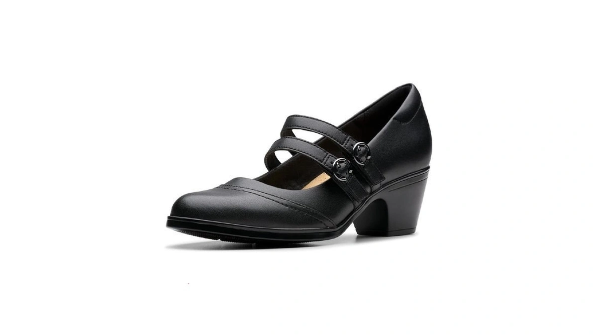 Clarks Collection Women's Emily 2 Jane Pump, Black Leather, 10