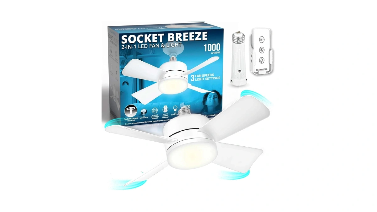 Bell+howell Socket Breeze Modern Ceiling Fans With Led Lights, 10"
