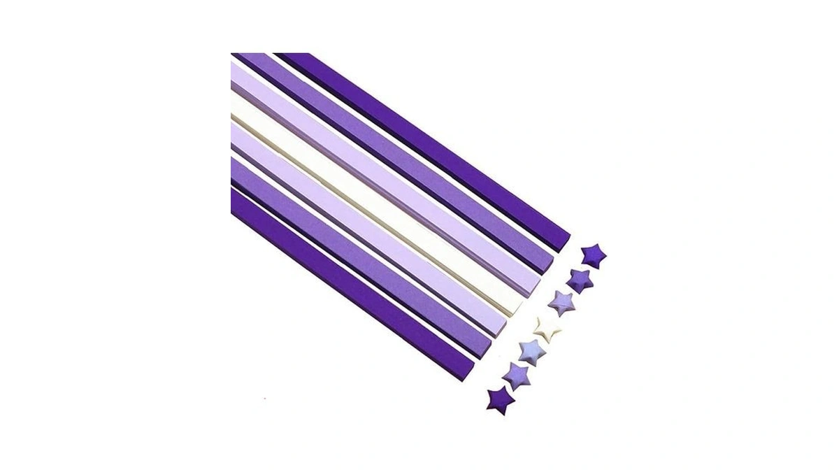 Star Origami Paper, 1350 Sheets Purple Gradient Pre-folded Star Shape