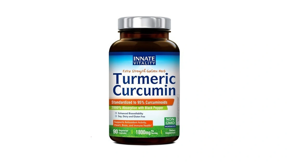 Innate Vitality Turmeric Curcumin Supplement 1800mg With Black Pepper 95%