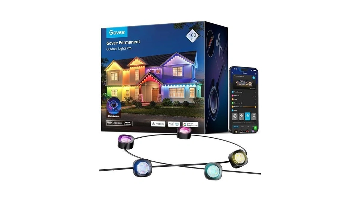 Govee Permanent Outdoor Lights Pro, 100ft With 60 Rgbic Led