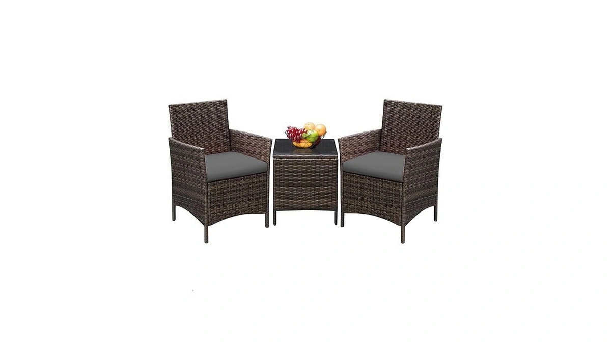 Greesum 3 Pieces Patio Furniture Sets Outdoor Pe Rattan Wicker