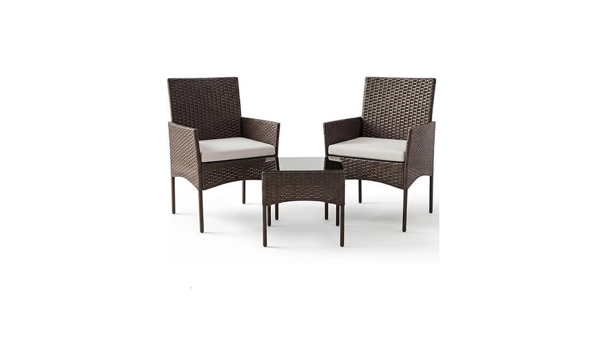 Sweetcrispy 3 Piece Patio Furniture Set, All-weather Outdoor Conversation With