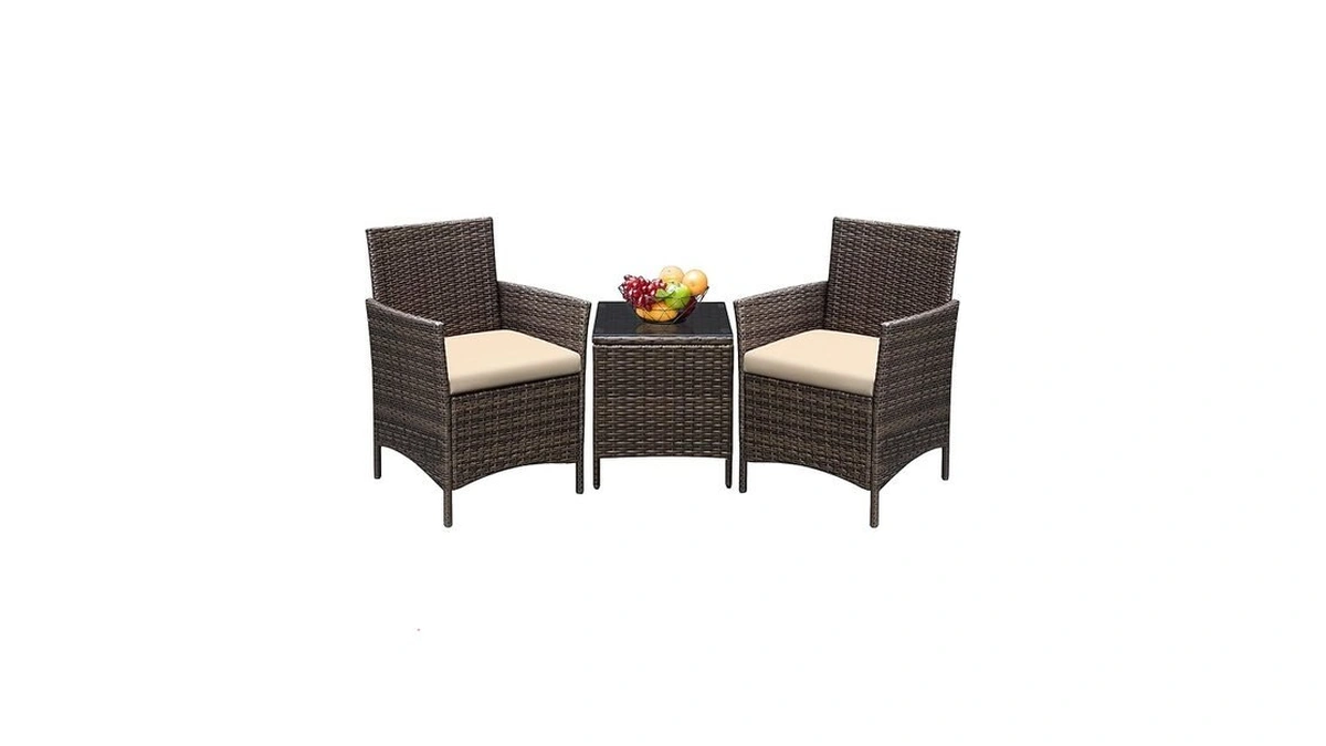 Greesum 3 Pieces Patio Furniture Sets Outdoor Pe Rattan Wicker