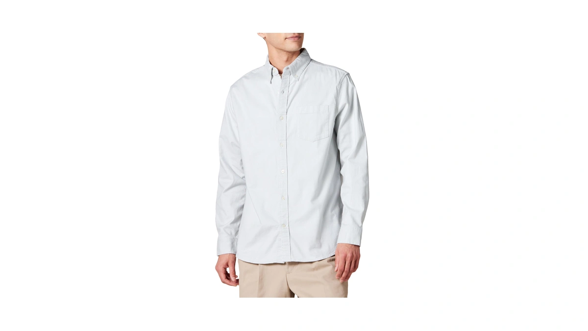Amazon Essentials Men's Long Sleeve Shirt - Regular-fit, Pocket Stretch