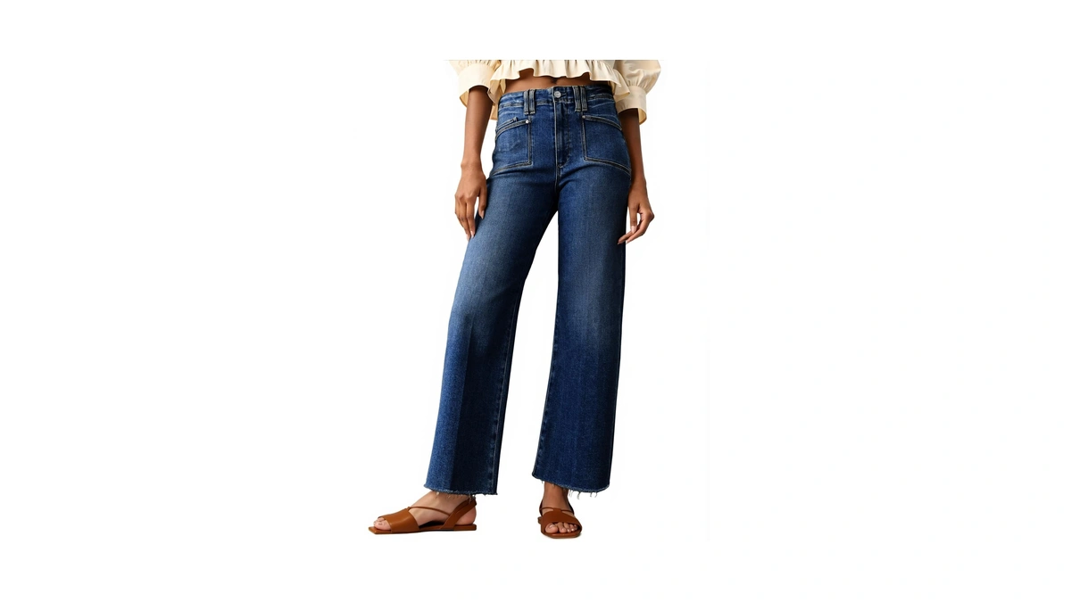 Cicy Bell Womens High Waisted Cropped Jeans T...