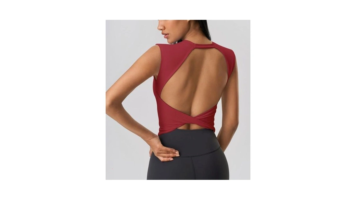 Women's Workout Athletic Shirts Sexy Open Back Sports Bra Tank