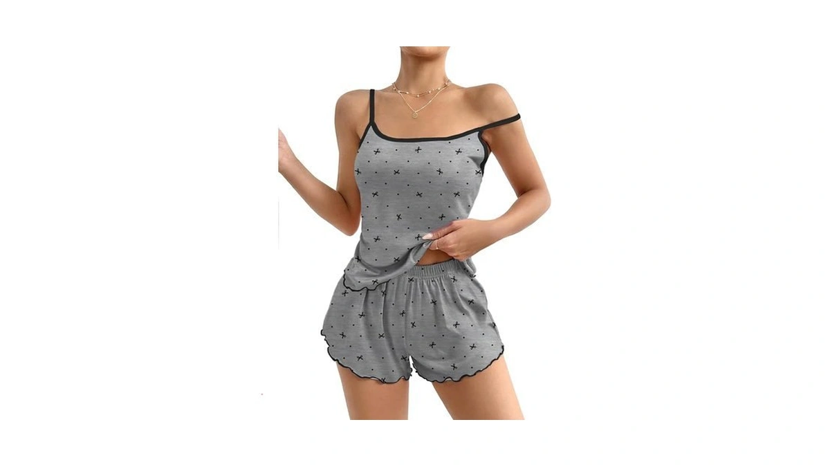 Ekouaer Womens Cami Pajama Sets 2 Piece Cute Print Pjs
