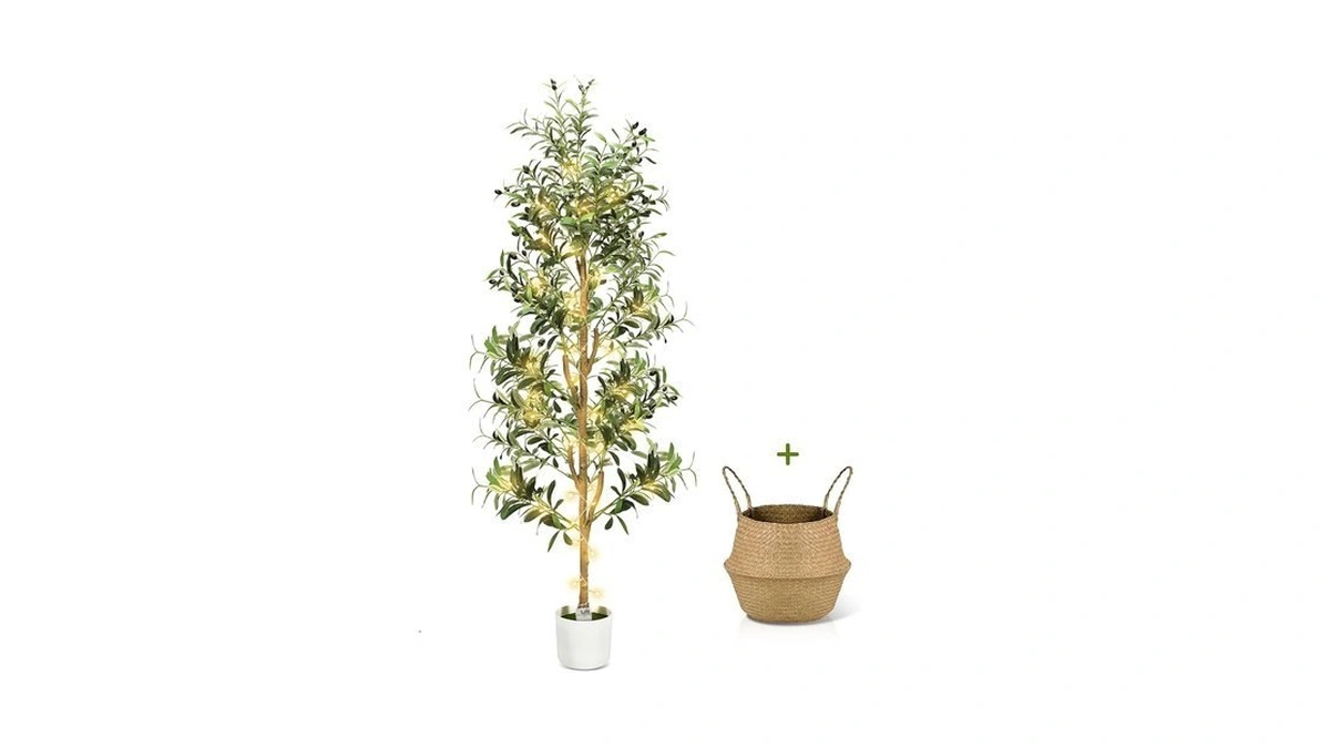 Tneltueb Faux Olive Tree 6ft- Indoor Tall Artificial Olive Trees