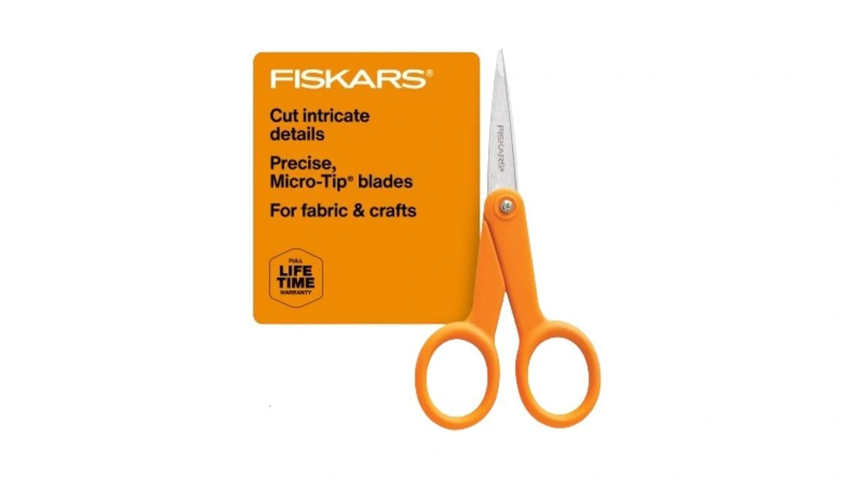 Fiskars Premier No. 5 Micro-tip Orange-handled Fabric Scissors, Double Loop