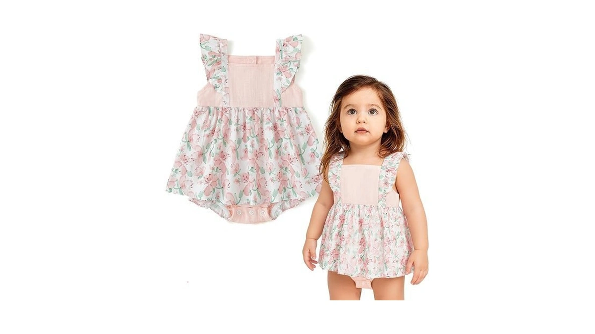 Simplee Kids Infant Baby Girls Sleeveless Summer Outfits Rompers Little