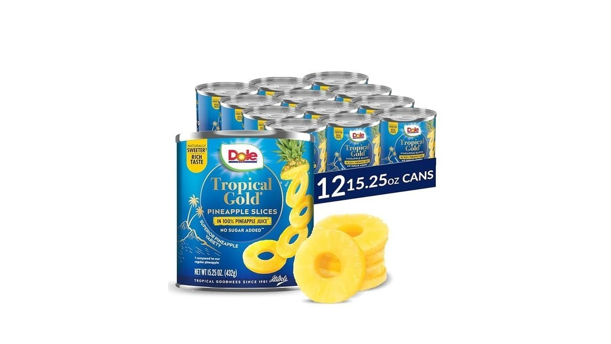 Dole Canned Fruit, Tropical Gold Pineapple Slices In 100% Pineapple