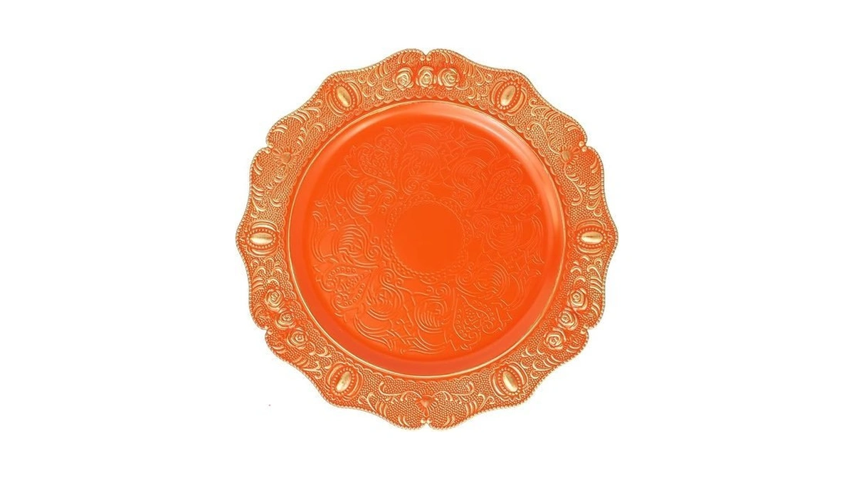 Spsyrine Orange Charger Plates, 13 Inch Set Of 6 Chargers