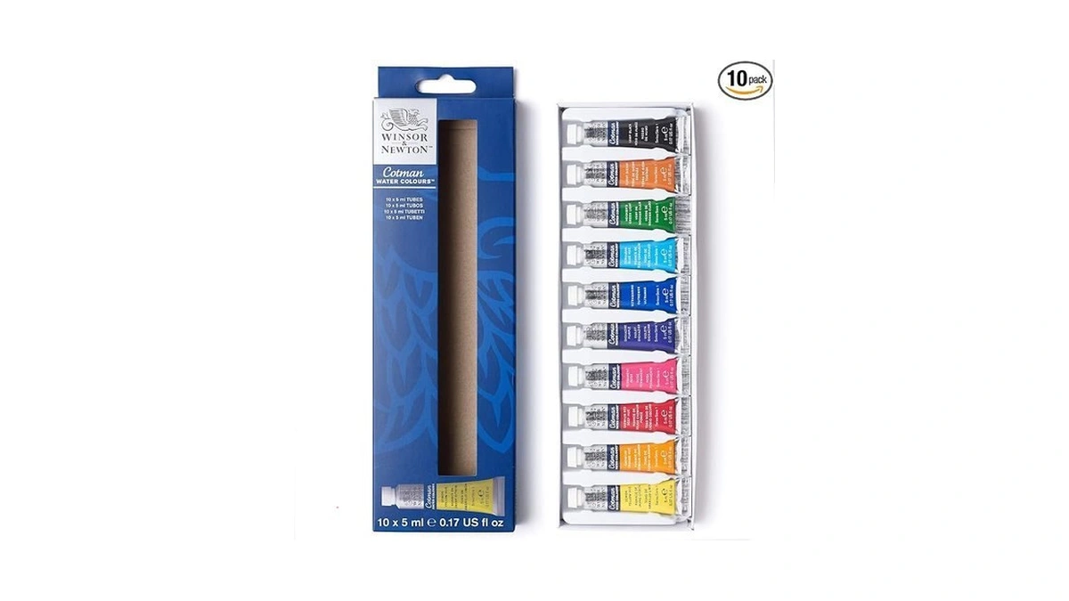 Winsor & Newton Cotman Watercolor Paint Set, 10 Colors, 5ml