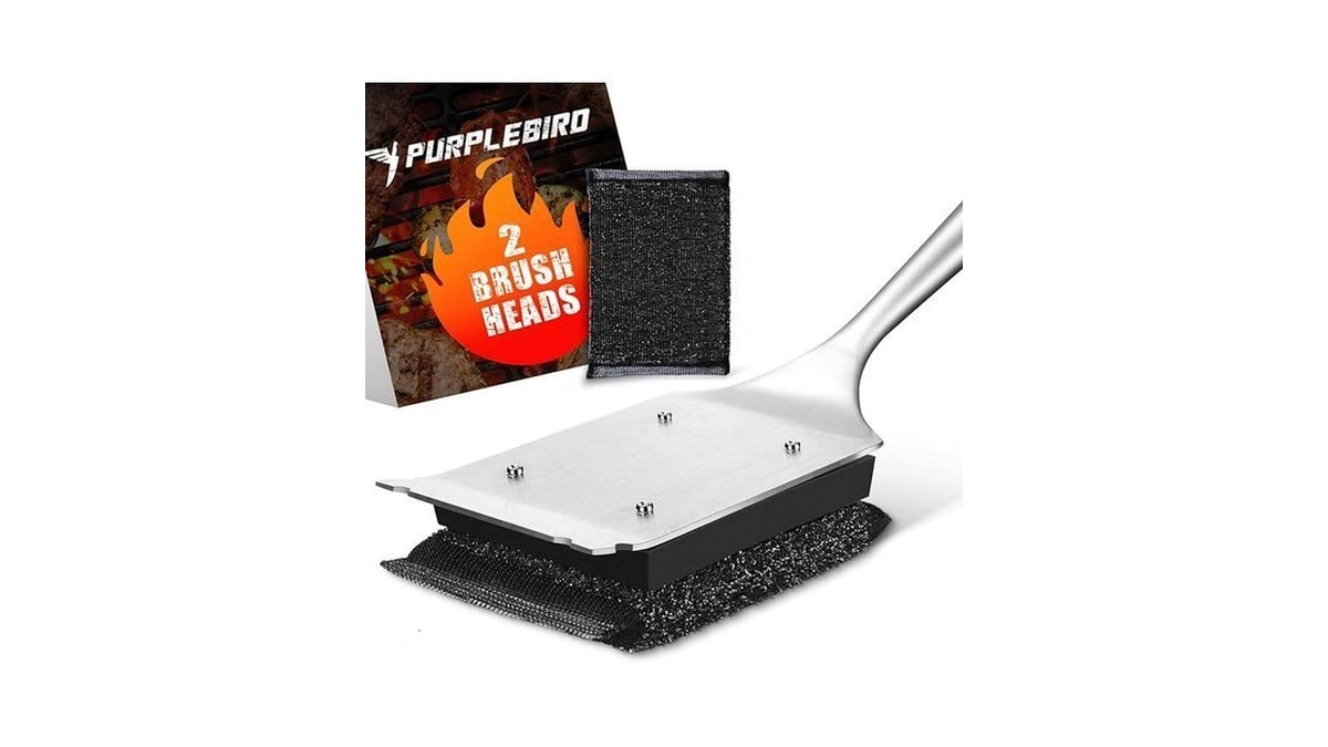Purplebird Grill Brush Bristle Free For Outdoor Grill, 3 In