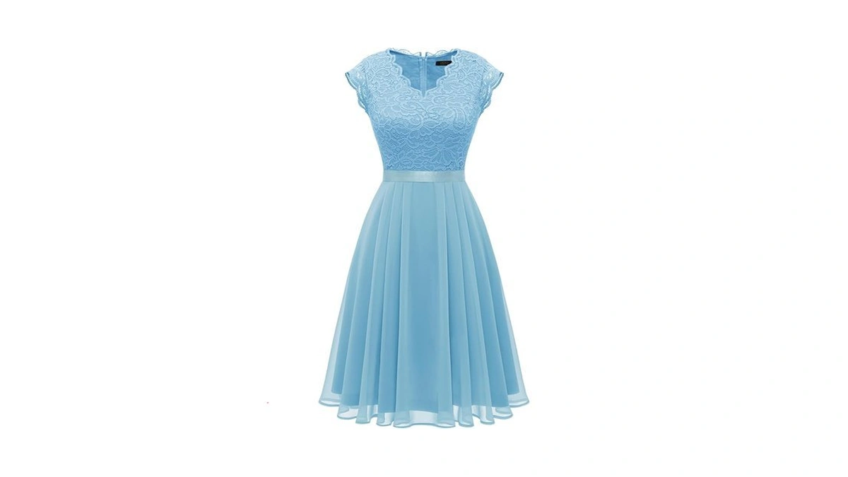 Dressystar Women's Formal Dresses V Neck Lace Wedding Guest Dress