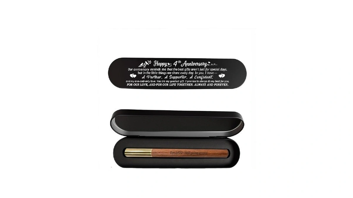 Bazljy 4th Anniversary Keepsake | 4th Wedding Pen | Engraved