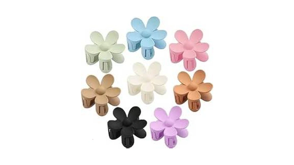 Flower Hair Clips, 8pcs Large Claw Clips For Women Thick