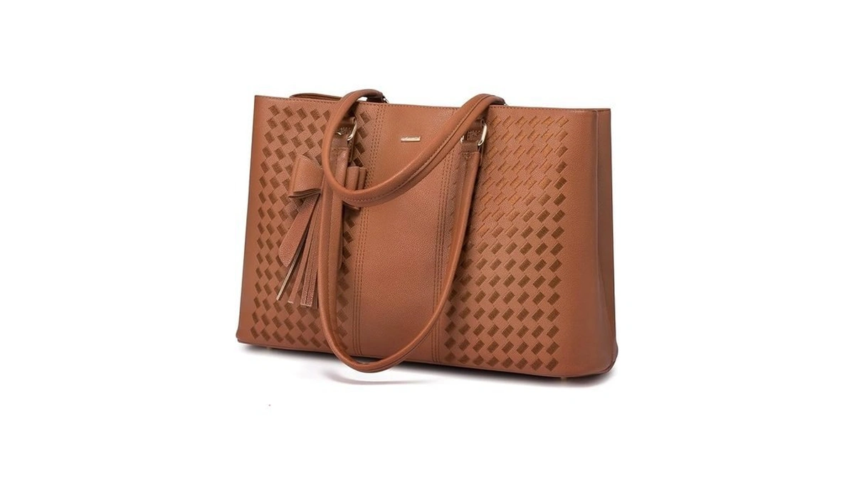 Lovevook Laptop Tote Bag For Women 15.6 Inch Waterproof Pu
