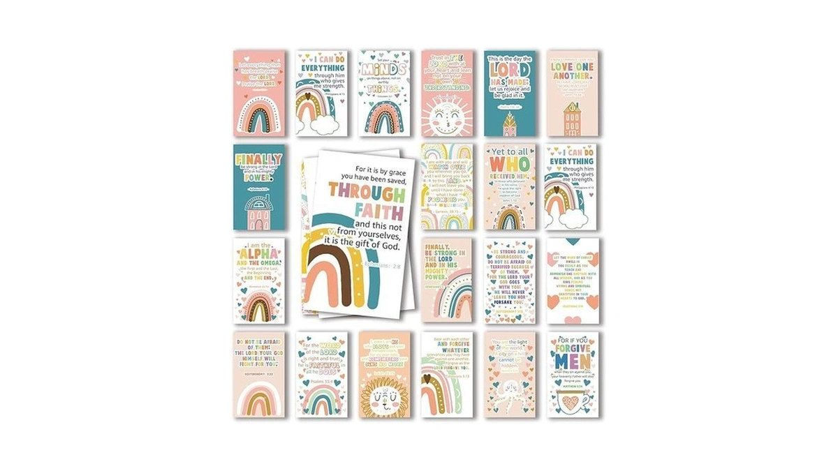 60 Mini Scripture Prayer Cards With Assorted Bible Verses For