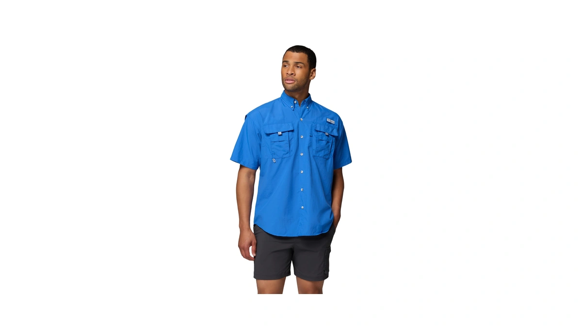 Columbia Mens Pfg Bahama Ii Short Sleeve Fishing Shirt, Vivid