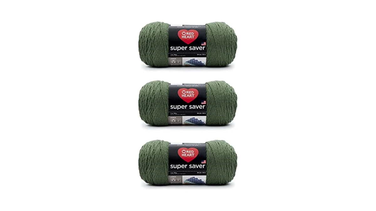 Red Heart Super Saver Medium Thyme Yarn - 3 Pack