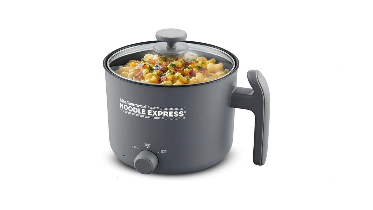 Elite Gourmet Noodle Express Electric Hot Pot, Prepare Noodles, Soups,