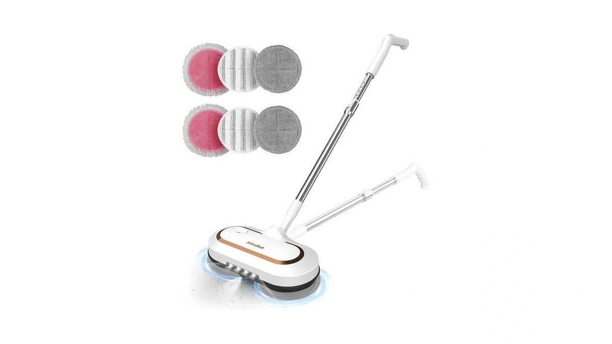 Alfabot Cordless Electric Mop For Floor Cleaning, Dual Spin With