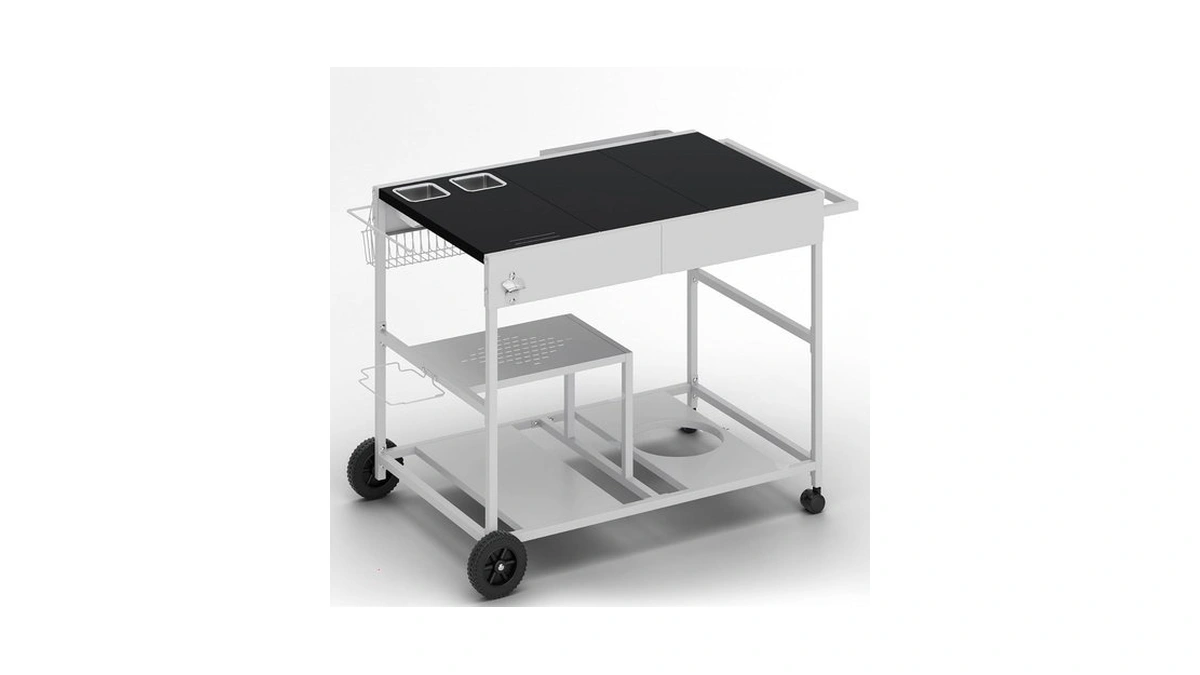 24"x37" Outdoor Tabletop Grill Table Stand, Pizza Oven Cart Table