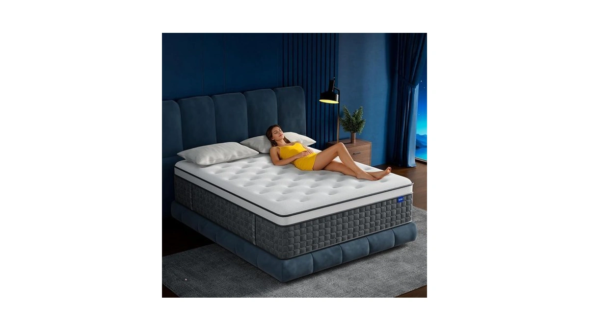 Queen Mattress, 12" Medium Firm Hybrid Mattresses, Mattress Queen Size