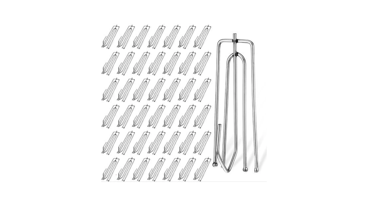 210 Pcs Stainless Steel Curtain Pleat Hook, Drapery Clasp And