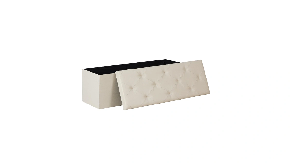 Dumos 43 Inch Folding Storage Ottoman Bench, Large Hidden Storage