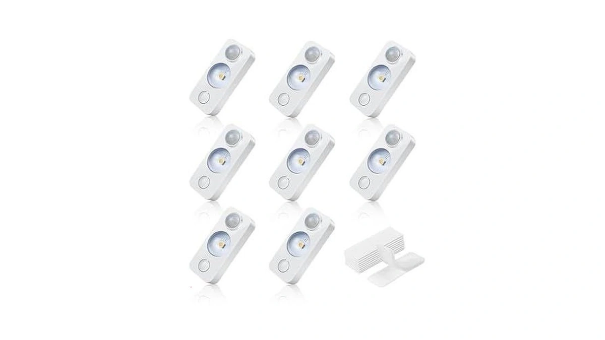 Niegnowoo 8 Pack Led Motion Sensor Puck Lights, Rechargeable Cabinet