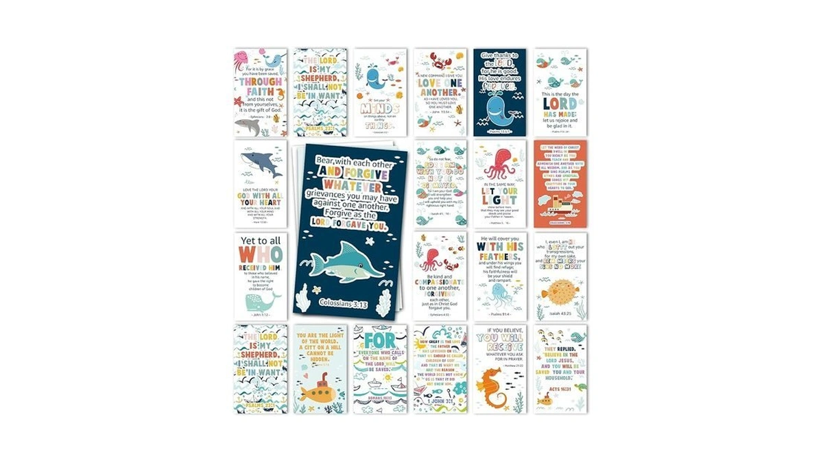 60 Mini Scripture Prayer Cards With Assorted Bible Verses For