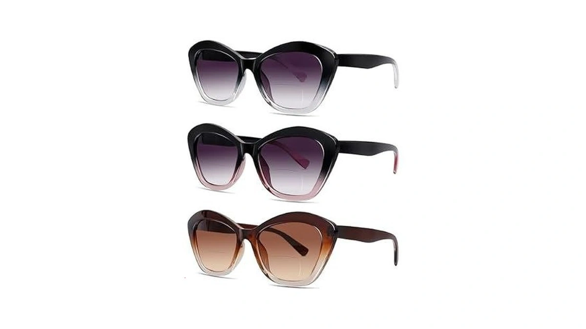 Ladeesse 4 Pack Bifocal Reading Sunglasses For Women Fashion Cateye