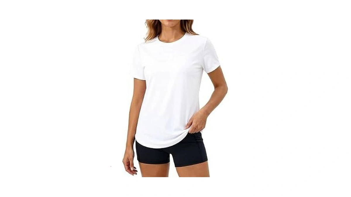 Mapick Workout Tops For Women High Side Slit T-shirt Soft